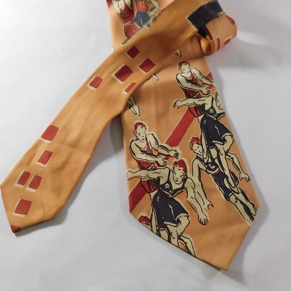 Vintage Retro Sports Memorabilia Basket Ball Tie Sportarama by Triomphe - Picture 1 of 3